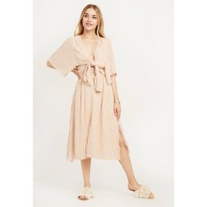 NWT Gingham Midi Dress